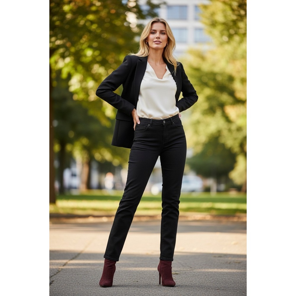 NWT HUDSON Collin Mid Rise Skinny Black Flap Pocket Jeans Tall 29x33 $205